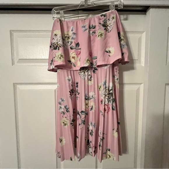 ASOS Pink Floral Off-Shoulder Kids Dress - Picture 2 of 5
